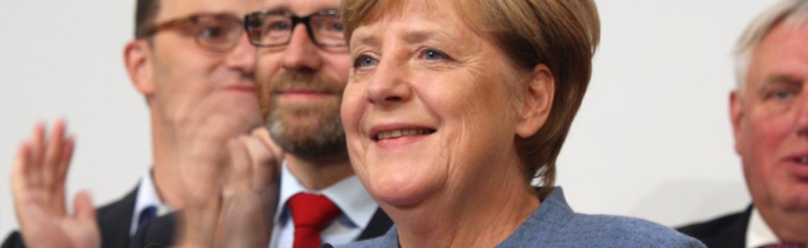 Angela Merkel on election night 